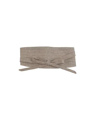 Khaki Plain weave High-waist belt