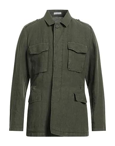 Dark green Plain weave Jacket