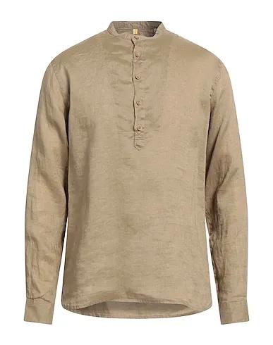 Khaki Plain weave Linen shirt
