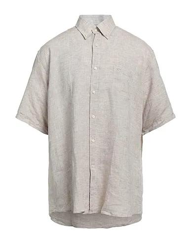 Khaki Plain weave Linen shirt