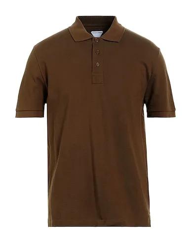 Khaki Plain weave Polo shirt