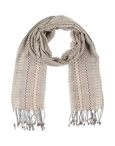 Khaki Plain weave Scarves and foulards