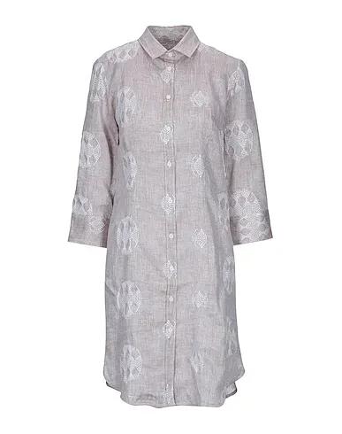 Khaki Plain weave Short dress