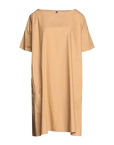 Khaki Plain weave Short dress