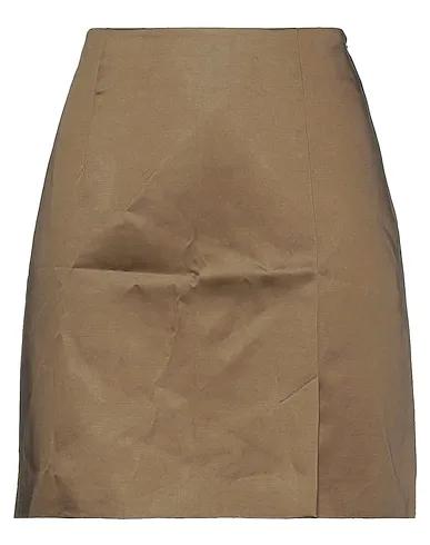 Khaki Satin Mini skirt
