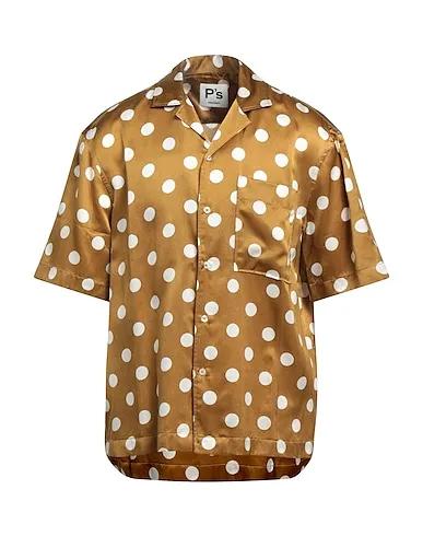 Khaki Satin Patterned shirt