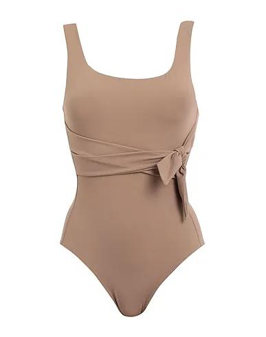 Khaki Synthetic fabric One-piece swimsuits