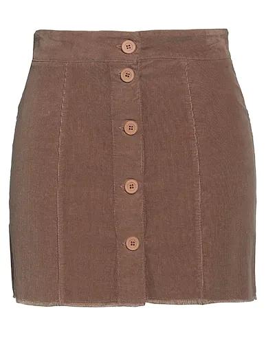 Khaki Velvet Mini skirt