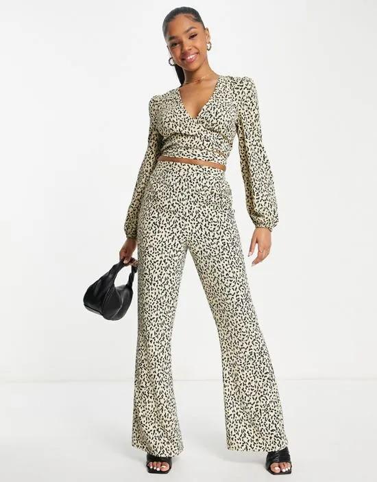 kickflare pants in animal print - part of a set
