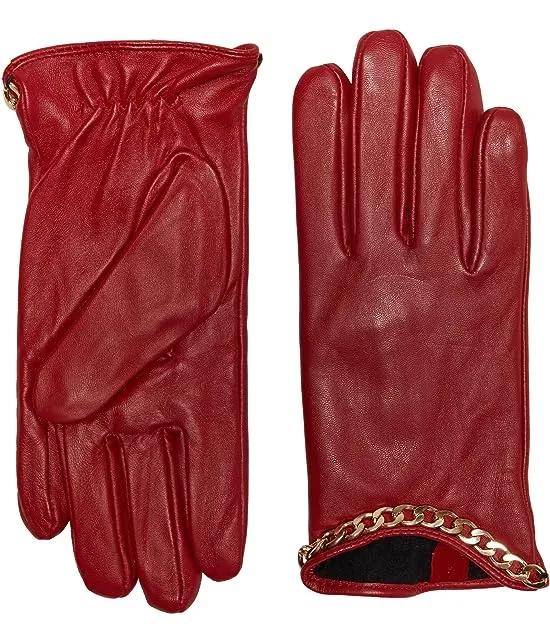 Kid Leather Gloves with Chain