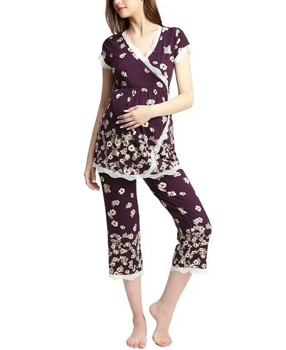 Kimi & Kai Addison Maternity Nursing Pajama Set