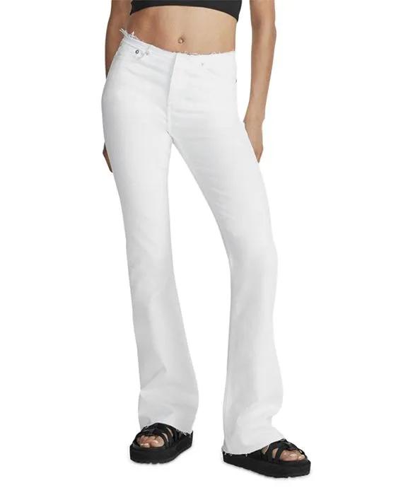 Kinsley Low Rise Flare Jeans in Optic White
