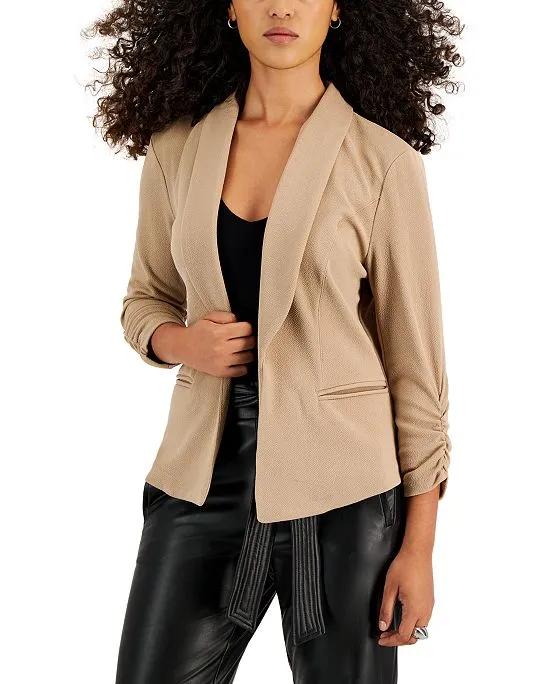 Knit-Crepe Ruched-Sleeve Blazer, Created for Macy's