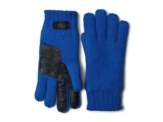 Knit Gloves with Conductive Tech Leather Palm Patch