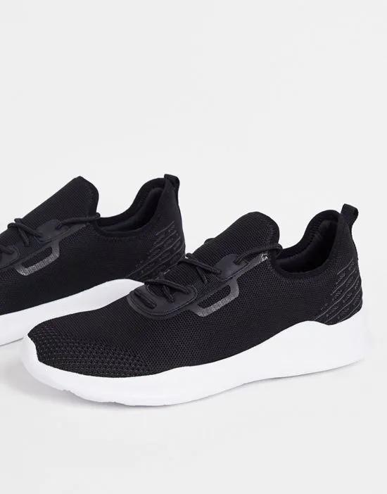 knit runner sneakers in black