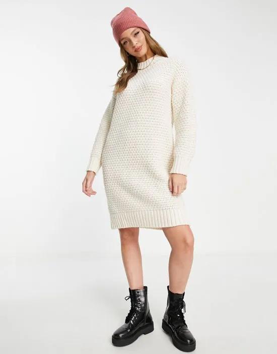 knit sweater dress in off-white
