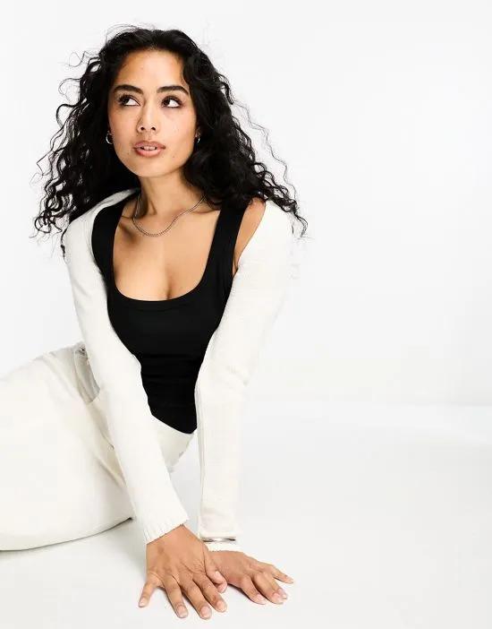 knitted ballet shrug cardi in cream