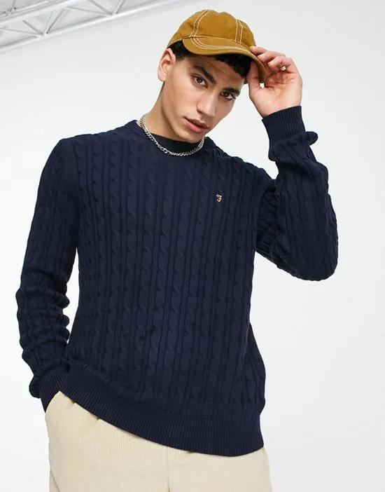 knitted crew sweater in navy