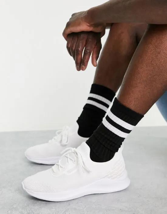 knitted runner sneakers in white