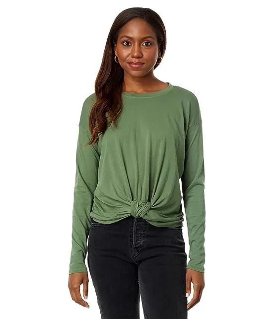 Knot Front Detail Long Sleeve Tee