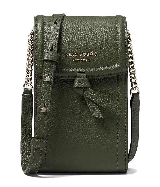 Knott Pebbled Leather North/South Crossbody