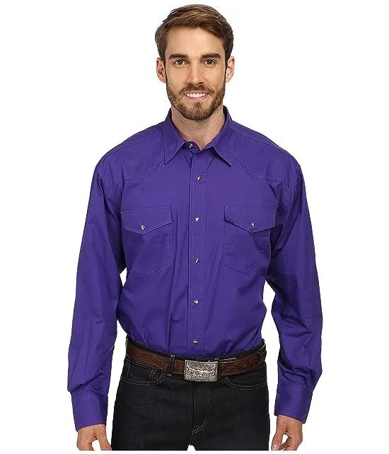 L/S Solid Basic Snap Front