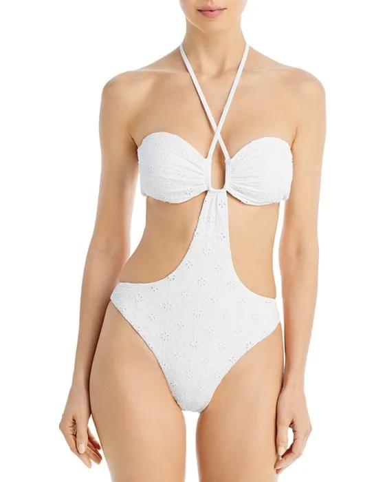 L*Space L*Marina Eyelet One Piece Swimsuit