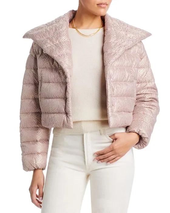 Lace Cropped Puffer Jacket