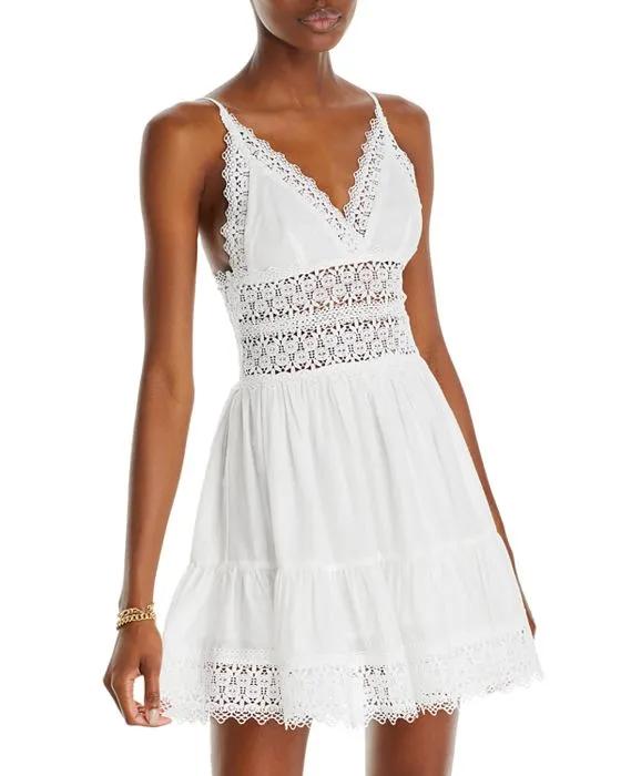 Lace Inset Sleeveless Dress - 100% Exclusive