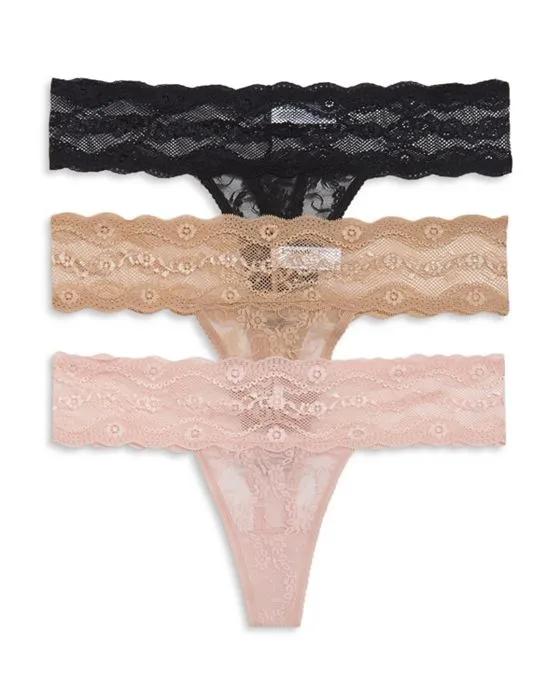 Lace Kiss Thong, Pack of 3