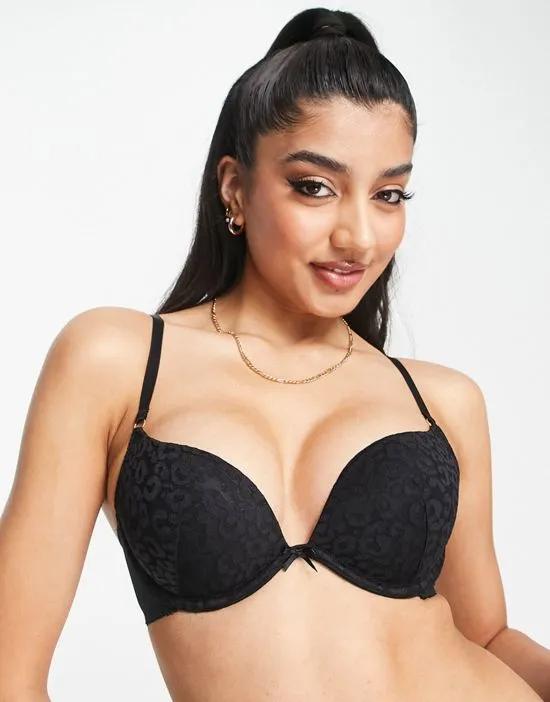 lace push up bra in black
