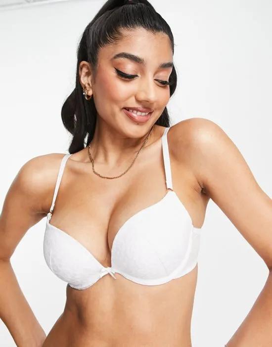 lace push up bra in white