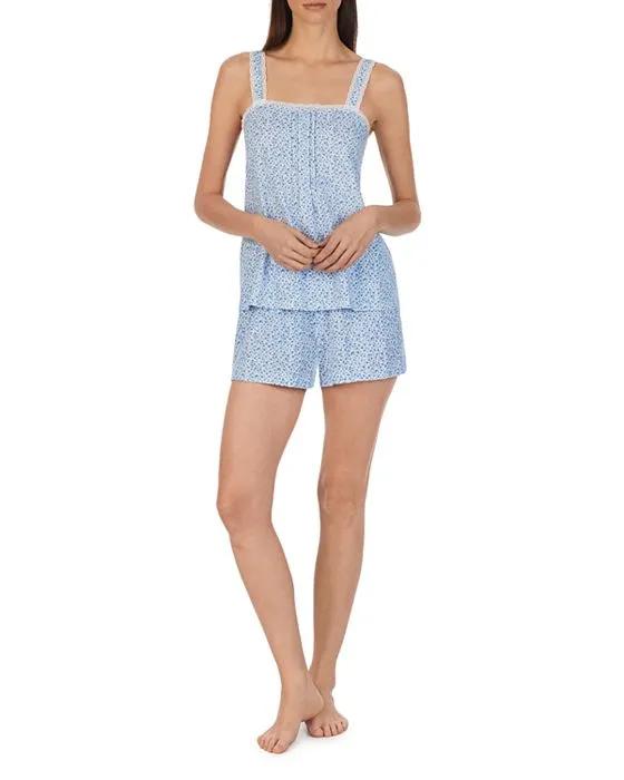 Lace Trim Camisole & Boxers Pajama Set