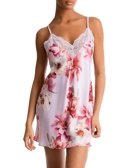 Lace Trim Satin Chemise