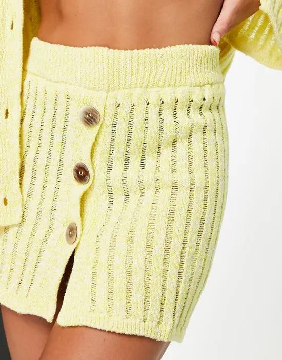 ladder crochet mini skirt in yellow - part of a set