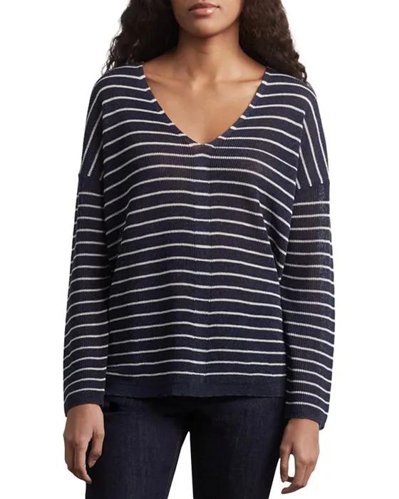 Laely V Neck Striped Sweater