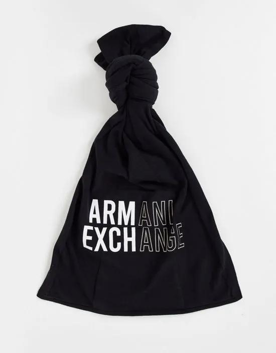 large logo scarf in black