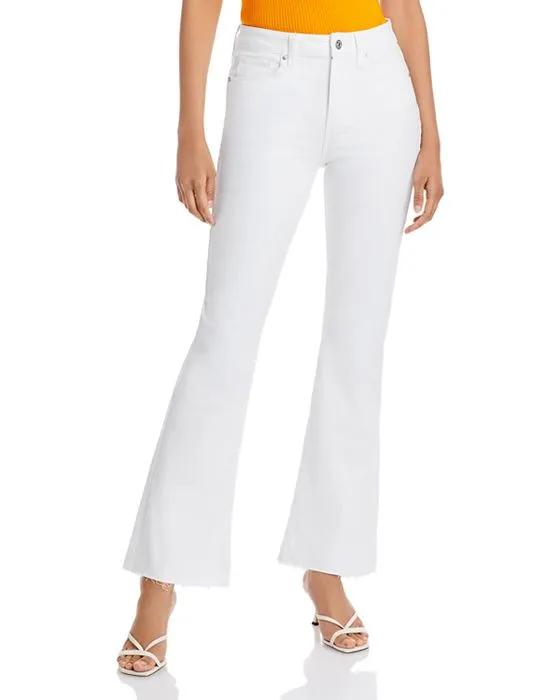 Laurel Canyon High Rise Flare Jeans in Crist White
