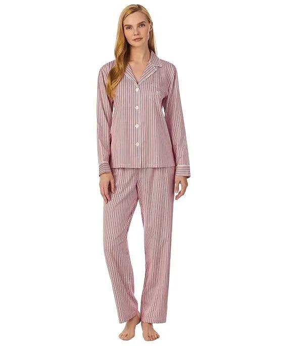 Lauren Ralph Lauren Women's Printed Notched-Collar Pajamas Set