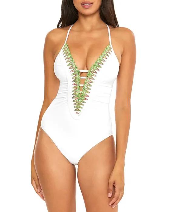 Layla Embroidered One Piece Swimsuit