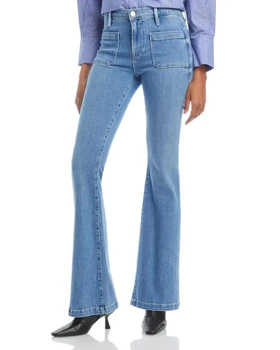 Le Bardot High Rise Flare Jeans in Jonah