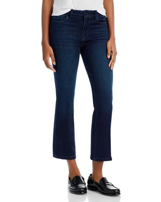 Le Cropped High Rise Mini Bootcut Jeans in Porter