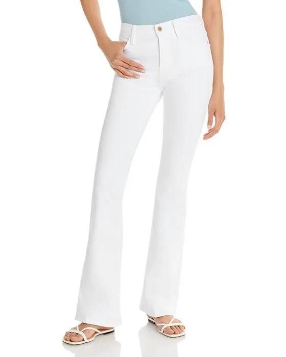 Le High High Rise Flare Jeans in Blanc