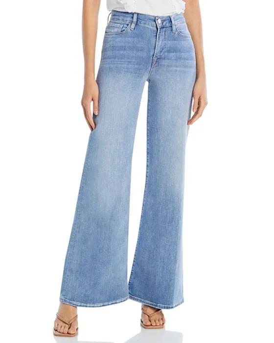 Le Palazzo High Rise Wide Leg Flare Jeans in Humphrey