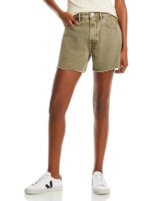 Le Super High Rise Denim Shorts in Stoned Moss
