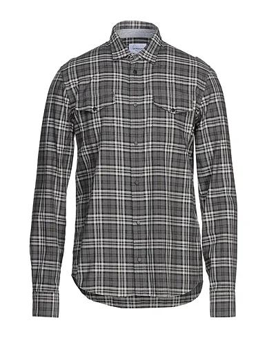 Lead Plain weave Checked shirt
