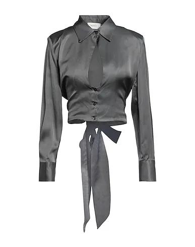 Lead Satin Solid color shirts & blouses