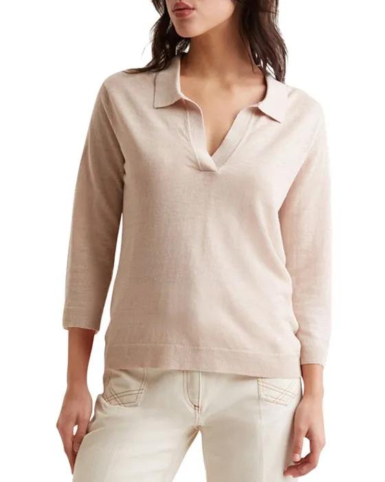Lealine Linen Polo Sweater