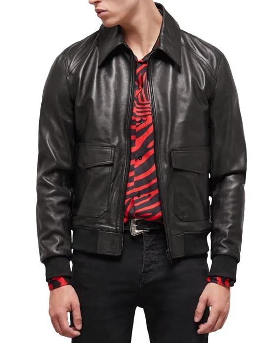 Leather Full Zip Jacket 