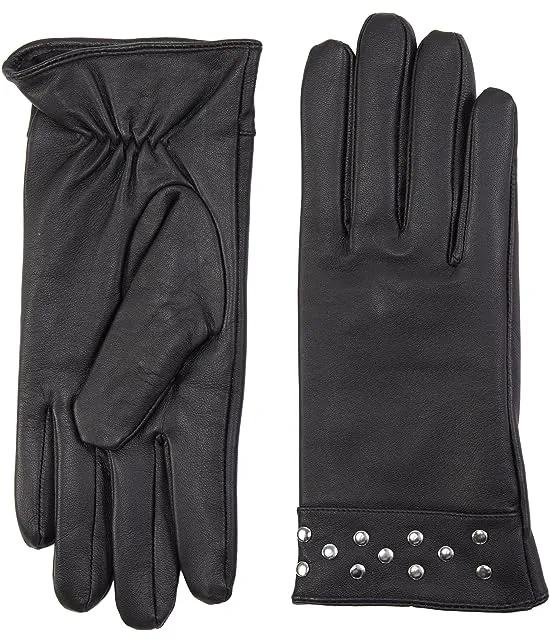 Leather Gloves w/ Stud Detail